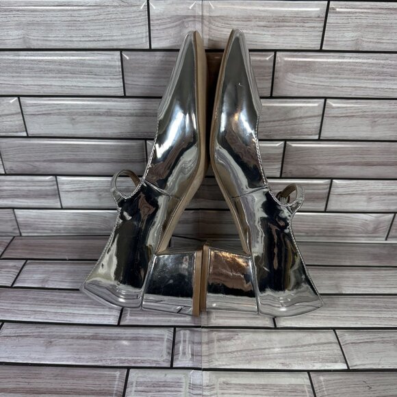 Steve Madden Women's Silver Hawke Round Toe Mary Jane Pumps Shoe‎ Size 7.5-NEW - Picture 7 of 9